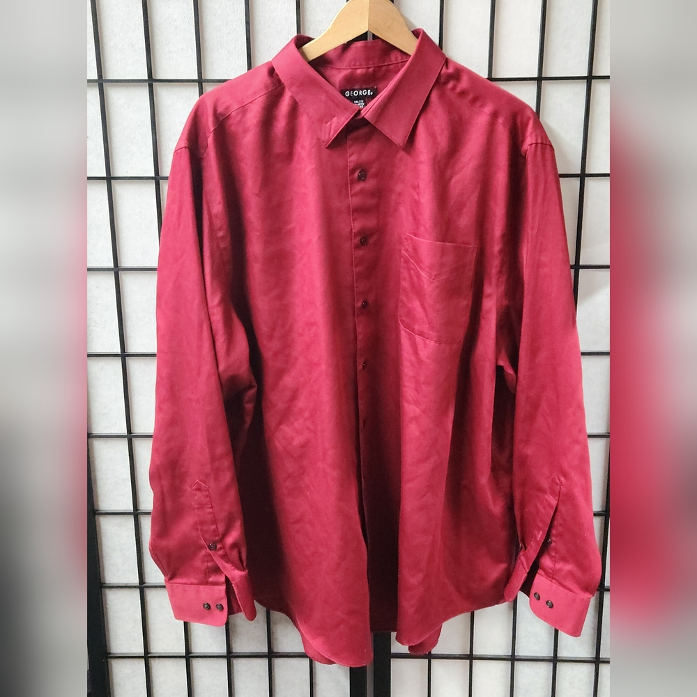 George. Red Long Sleeve Dress Shirt